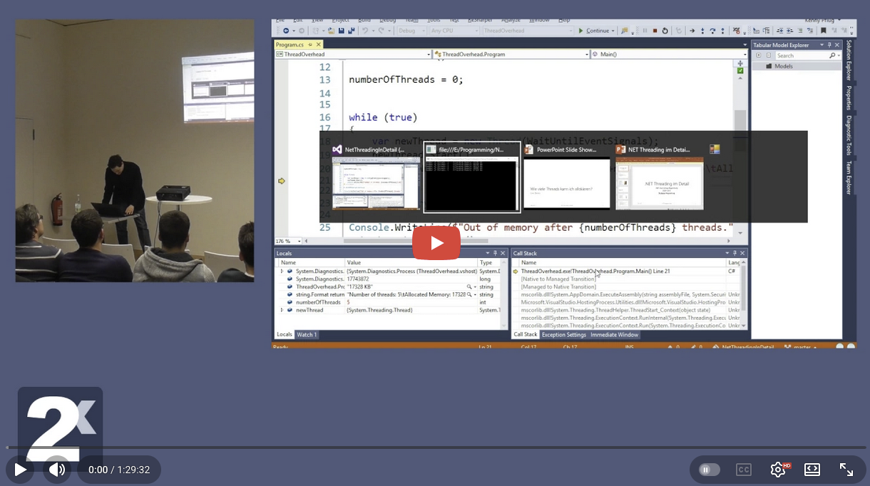 .NET Threading in Detail Video on YouTube