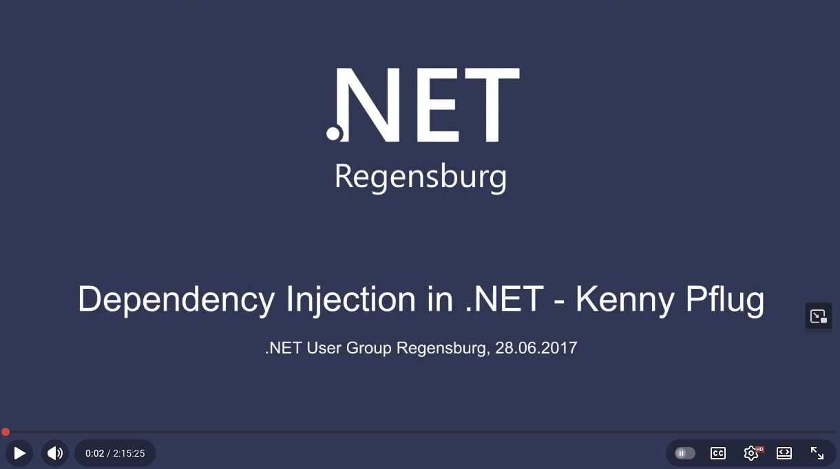 Dependency Injection in .NET Video on YouTube