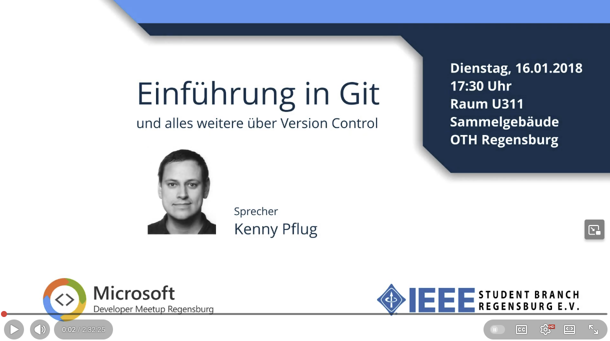 Introduction to git Video on YouTube