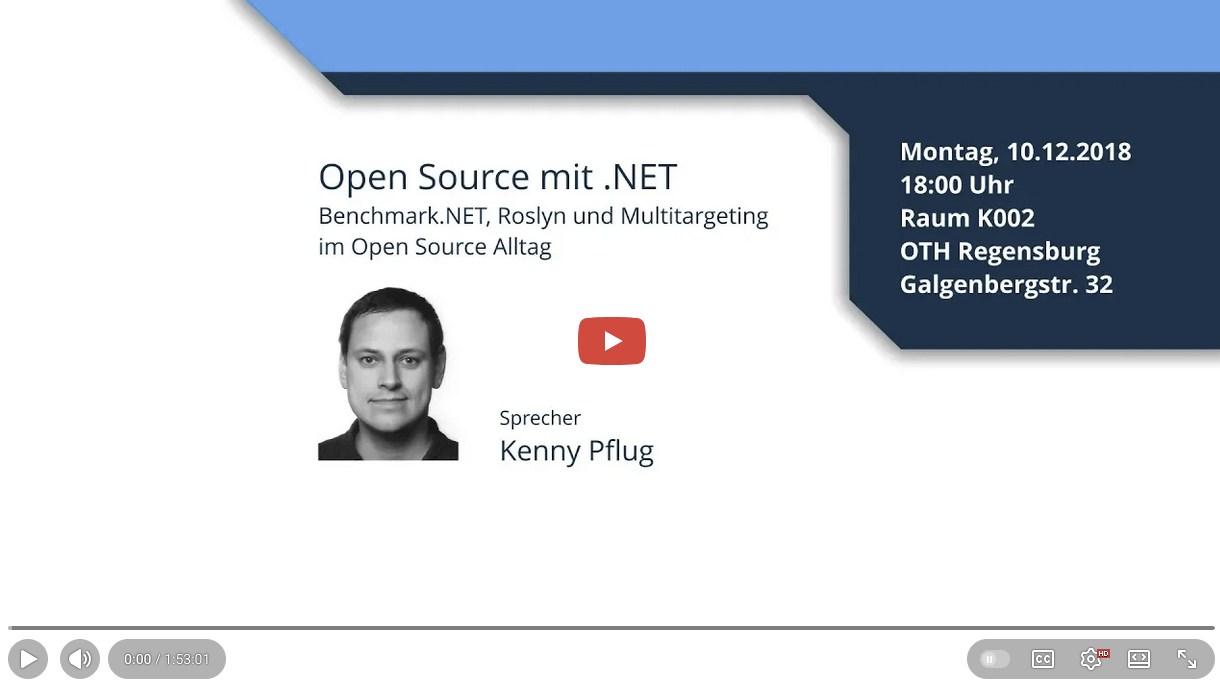 Writing Open Source Software in .NET Video on YouTube